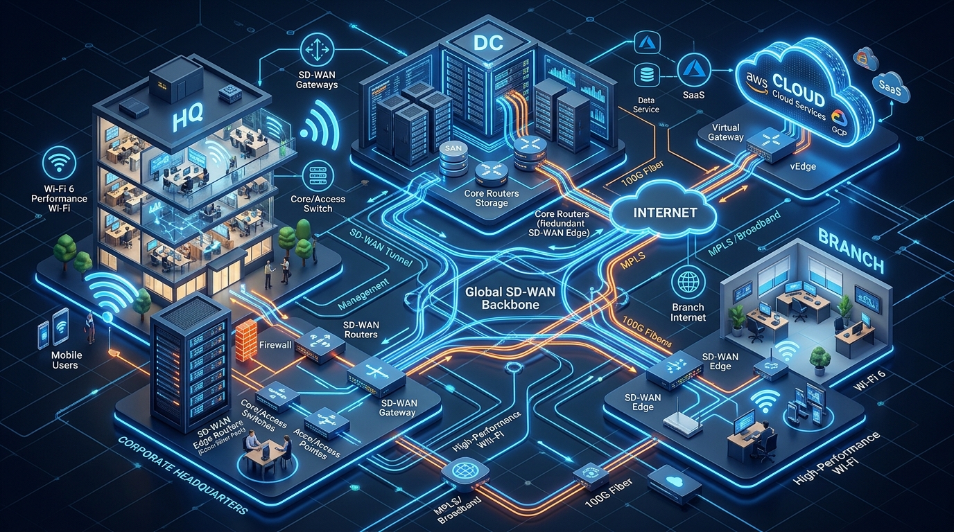 Interlink Enterprise SD-WAN Network Topology
